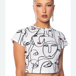 NWT AKIRA READ MY PINK LIPS GRAPHIC BABY TEE Size L